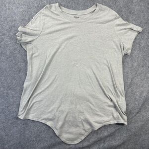 Madewell Shirt Womens Large Gray Curved Hem Scoop Neck Soft Casual Tee